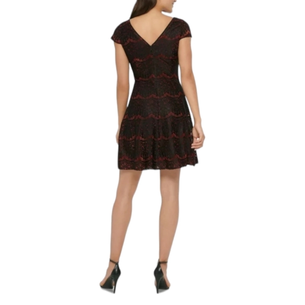 KENSIE metallic red and black dress. Size 6 - Picture 2 of 6